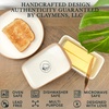 image:imageMora Ceramic TwoinOne Butter Dish with Lid Covered Butter Crock Container to Leave on Countertop  Large Storage KeeperHolder for Kitchen Gifts for Her Butter Tray For Counter  IrisVanilla White