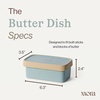 image:imageMora Ceramic TwoinOne Butter Dish with Lid Covered Butter Crock Container to Leave on Countertop  Large Storage KeeperHolder for Kitchen Gifts for Her Butter Tray For Counter  IrisIris