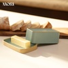 image:imageMora Ceramic TwoinOne Butter Dish with Lid Covered Butter Crock Container to Leave on Countertop  Large Storage KeeperHolder for Kitchen Gifts for Her Butter Tray For Counter  IrisIris