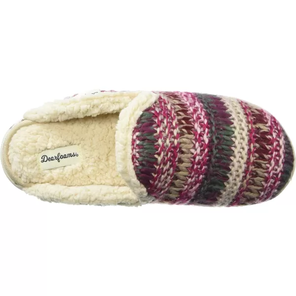 Dearfoams Women's Erin Fairisle Knit Extended Tab Scuff Slipper