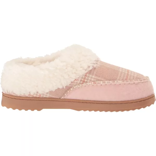 Dearfoams Women's Nyla Felted and Plaid Moc Toe Clog Slipper