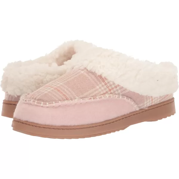 Dearfoams Women's Nyla Felted and Plaid Moc Toe Clog Slipper
