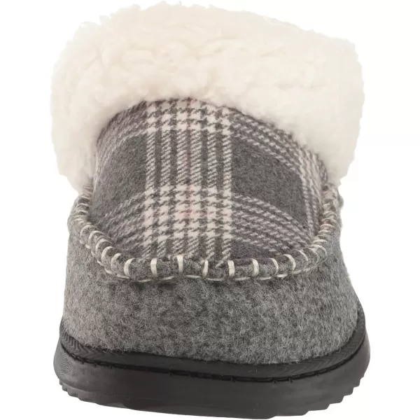 Dearfoams Women's Nyla Felted and Plaid Moc Toe Clog Slipper
