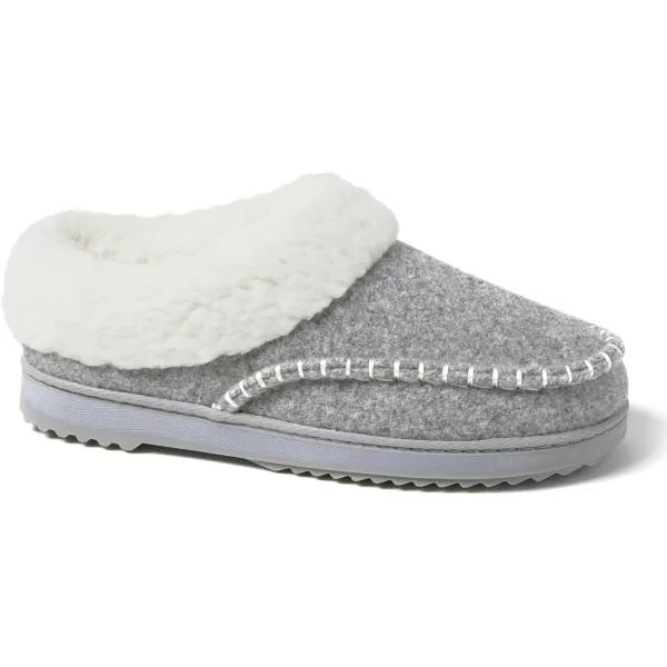 Dearfoams Women's Nyla Felted and Plaid Moc Toe Clog Slipper
