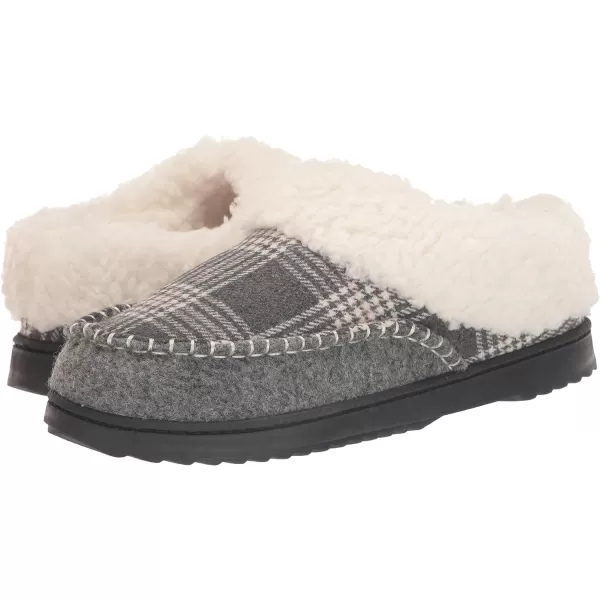 Dearfoams Women's Nyla Felted and Plaid Moc Toe Clog Slipper