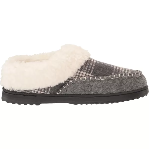 Dearfoams Women's Nyla Felted and Plaid Moc Toe Clog Slipper