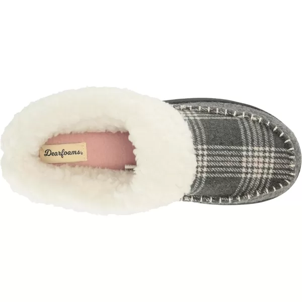 Dearfoams Women's Nyla Felted and Plaid Moc Toe Clog Slipper