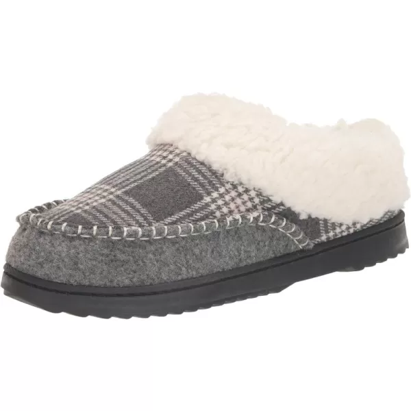 Dearfoams Women's Nyla Felted and Plaid Moc Toe Clog Slipper