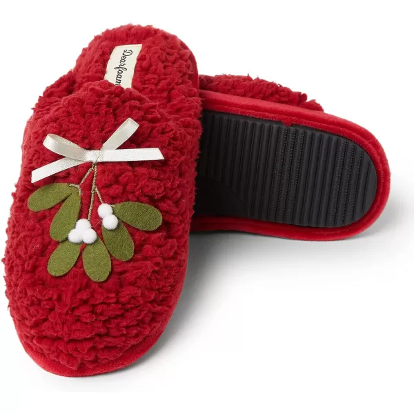 Dearfoams Women's Shay Giftable Holiday Themed Novelty Scuff Slipper