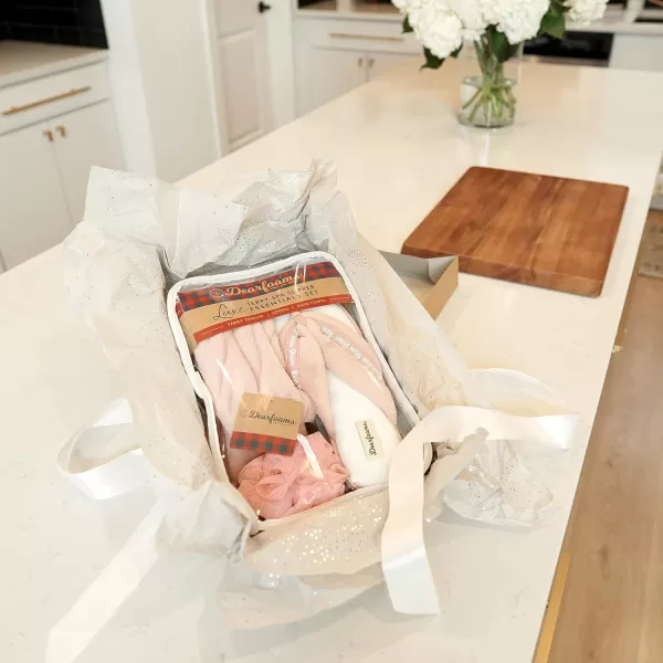 Dearfoams Women's Terry Spa-Inspired Mother's Day Gift Bundle with Kylie Thong Slipper