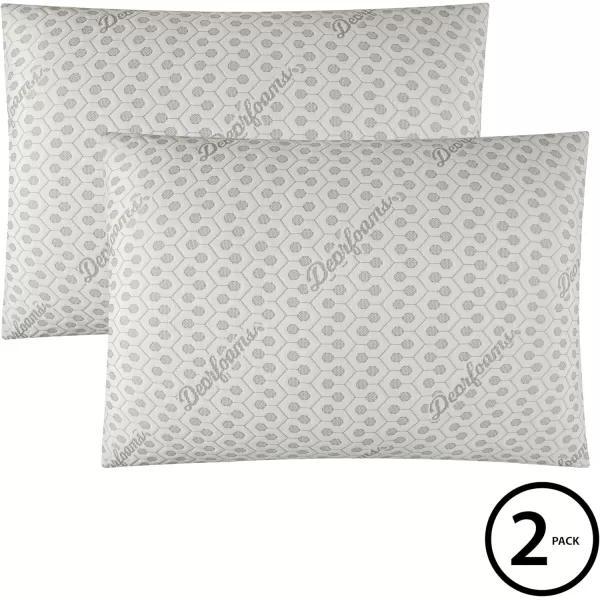 Dearfoams Bed Pillows - Standard/Queen Size - Set of 2 - Charcoal Infused Bed Pillow with Soft Knit Cover for Back, Side and Stomach Sleepers