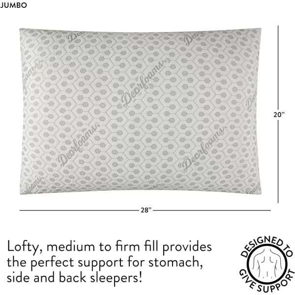 Dearfoams Bed Pillows - Standard/Queen Size - Set of 2 - Charcoal Infused Bed Pillow with Soft Knit Cover for Back, Side and Stomach Sleepers