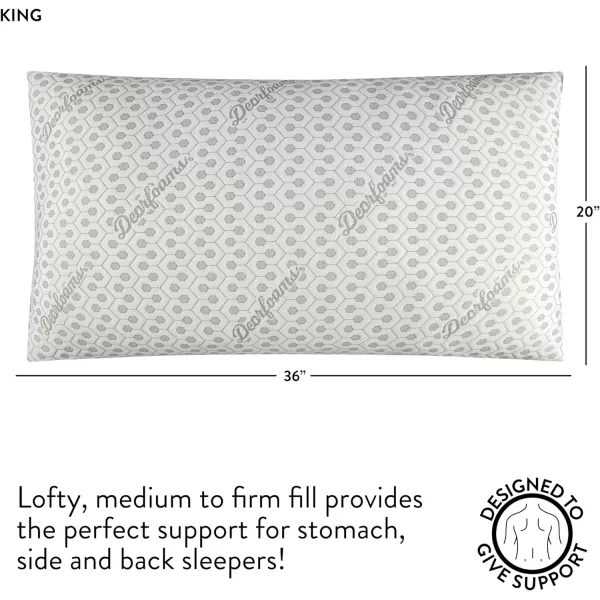 Dearfoams Bed Pillows - Standard/Queen Size - Set of 2 - Charcoal Infused Bed Pillow with Soft Knit Cover for Back, Side and Stomach Sleepers