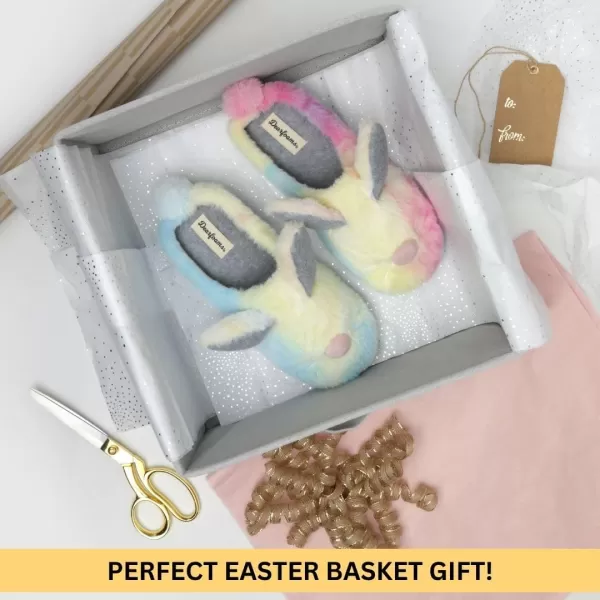 Dearfoams Easter Basket Stuffers Gifts for Kids Family Matching Fuzzy Bunny Slippers