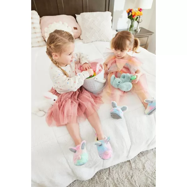Dearfoams Easter Basket Stuffers Gifts for Kids Family Matching Fuzzy Bunny Slippers