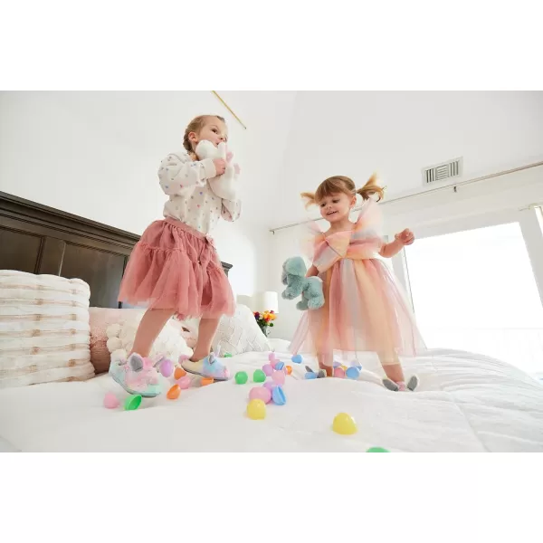 Dearfoams Easter Basket Stuffers Gifts for Kids Family Matching Fuzzy Bunny Slippers