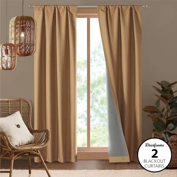 Dearfoams Energy Efficient Total Blackout Curtain Window Panel Set of 2, 37" x 95" Navy