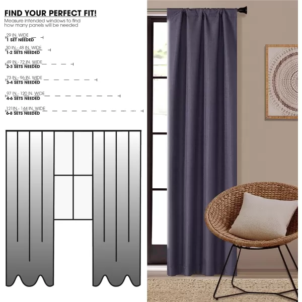Dearfoams Energy Efficient Total Blackout Curtain Window Panel Set of 2, 37" x 95" Navy