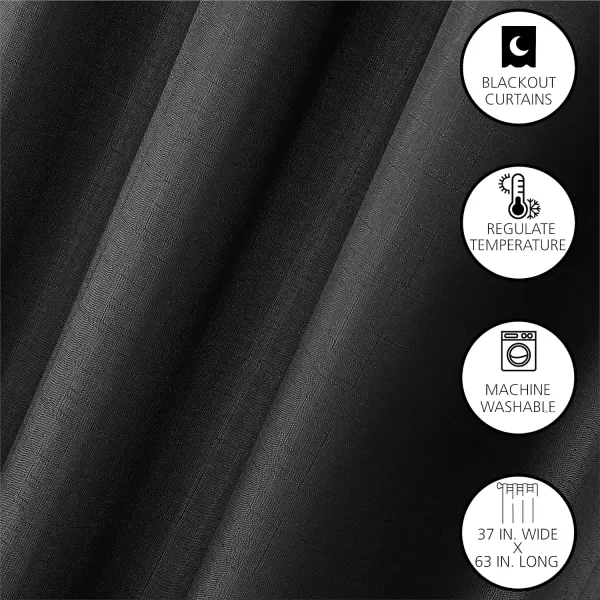 Dearfoams Energy Efficient Total Blackout Curtain Window Panel Set of 2, 37" x 95" Navy