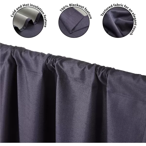 Dearfoams Energy Efficient Total Blackout Curtain Window Panel Set of 2, 37" x 95" Navy
