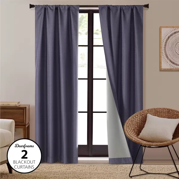 Dearfoams Energy Efficient Total Blackout Curtain Window Panel Set of 2, 37" x 95" Navy