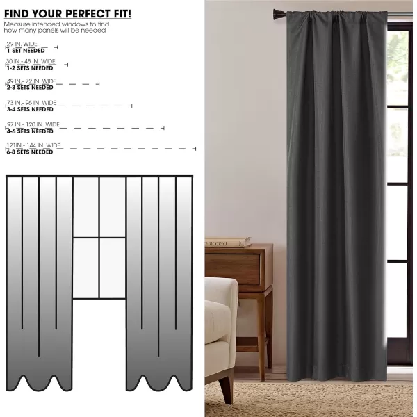 Dearfoams Energy Efficient Total Blackout Curtain Window Panel Set of 2, 37" x 95" Navy