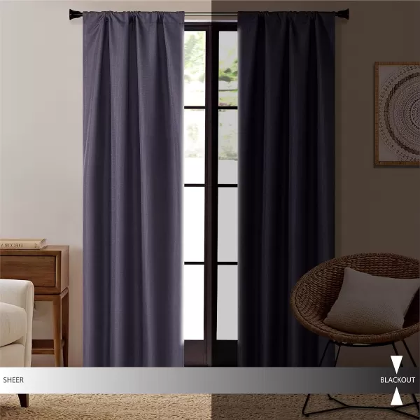 Dearfoams Energy Efficient Total Blackout Curtain Window Panel Set of 2, 37" x 95" Navy