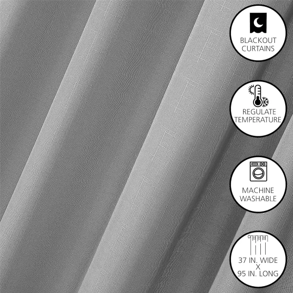 Dearfoams Energy Efficient Total Blackout Curtain Window Panel Set of 2, 37" x 95" Navy