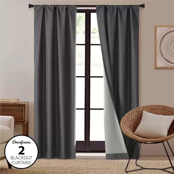 Dearfoams Energy Efficient Total Blackout Curtain Window Panel Set of 2, 37" x 95" Navy