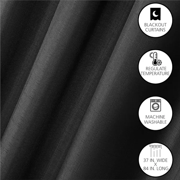 Dearfoams Energy Efficient Total Blackout Curtain Window Panel Set of 2, 37" x 95" Navy