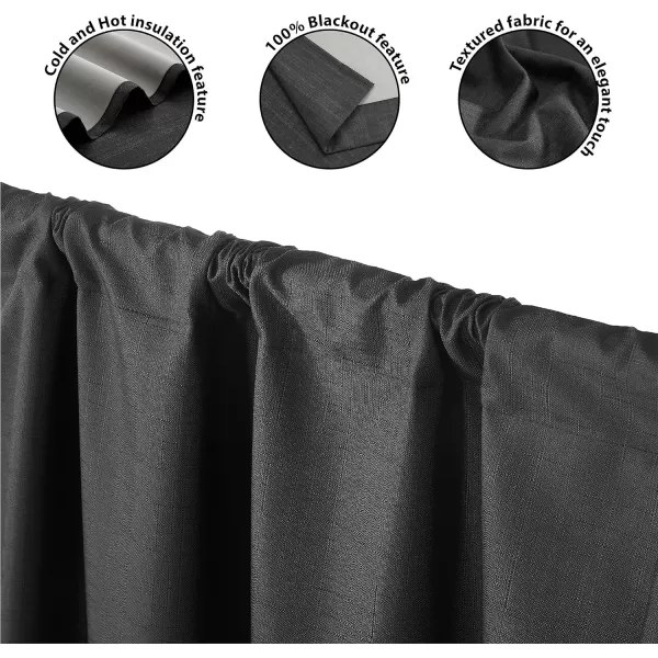 Dearfoams Energy Efficient Total Blackout Curtain Window Panel Set of 2, 37" x 95" Navy