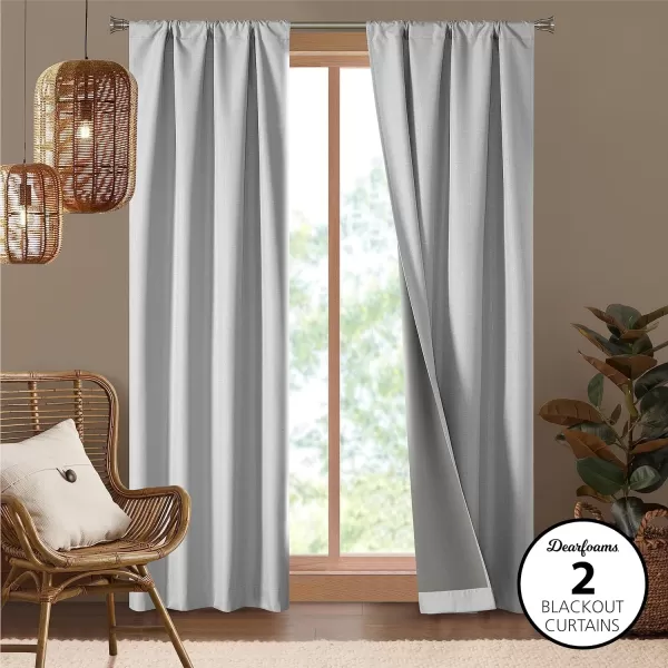 Dearfoams Energy Efficient Total Blackout Curtain Window Panel Set of 2, 37" x 95" Navy