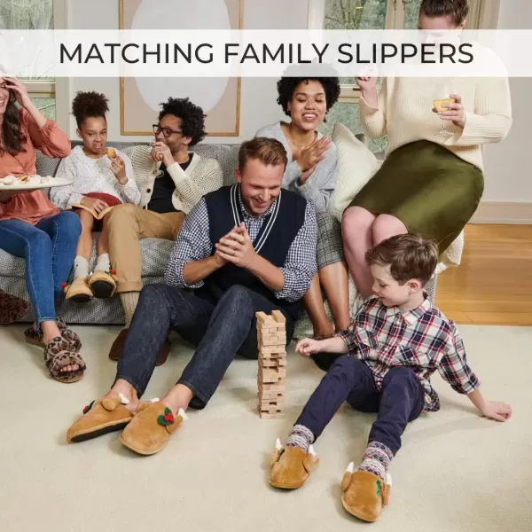 Dearfoams Matching Family Holiday Christmas Reindeer &amp; Turkey Scuff