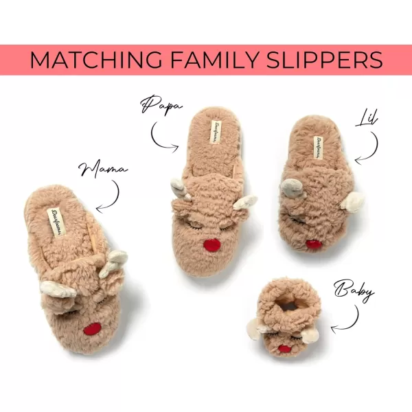 Dearfoams Matching Family Holiday Christmas Reindeer &amp; Turkey Scuff