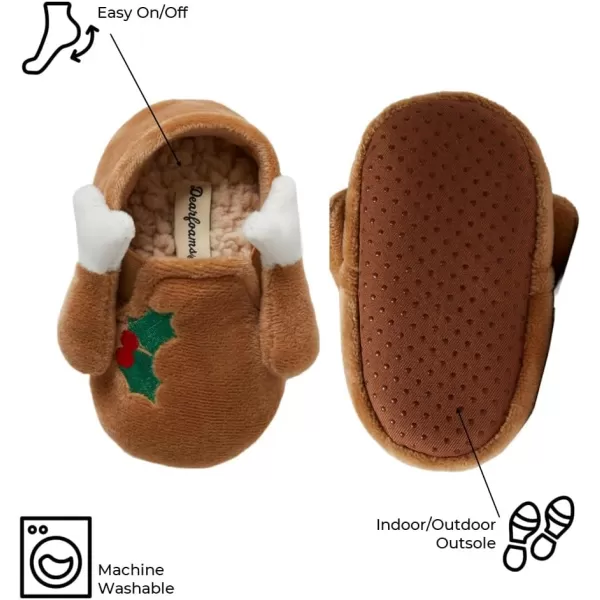 Dearfoams Matching Family Holiday Christmas Reindeer &amp; Turkey Scuff