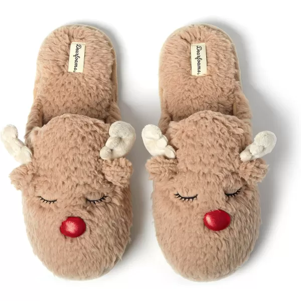 Dearfoams Matching Family Holiday Christmas Reindeer &amp; Turkey Scuff