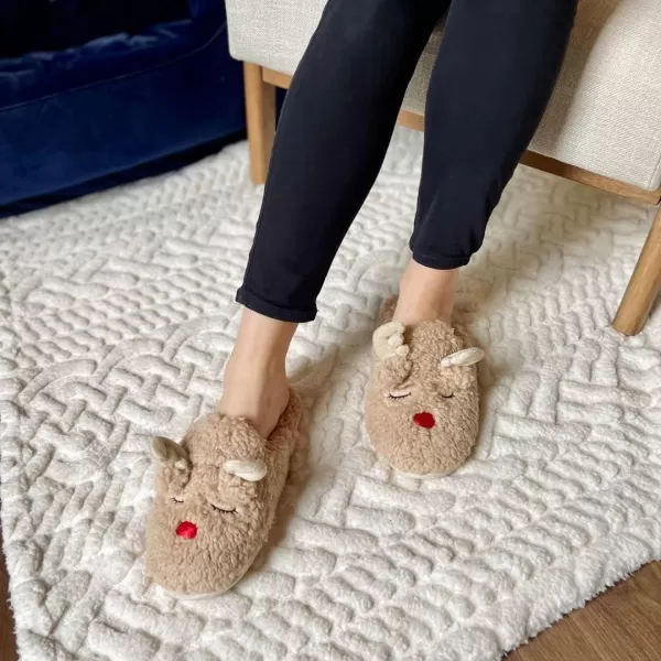 Dearfoams Matching Family Holiday Christmas Reindeer &amp; Turkey Scuff