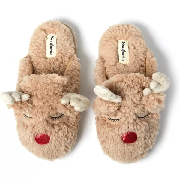Dearfoams Matching Family Holiday Christmas Reindeer &amp; Turkey Scuff
