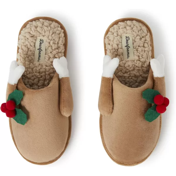 Dearfoams Matching Family Holiday Christmas Reindeer &amp; Turkey Scuff