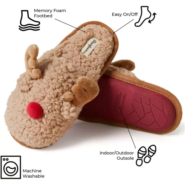 Dearfoams Matching Family Holiday Christmas Reindeer &amp; Turkey Scuff