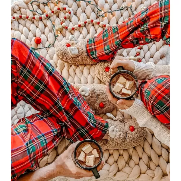 Dearfoams Matching Family Holiday Christmas Reindeer &amp; Turkey Scuff
