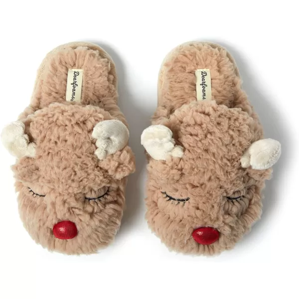 Dearfoams Matching Family Holiday Christmas Reindeer &amp; Turkey Scuff