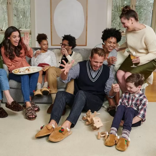Dearfoams Matching Family Holiday Christmas Reindeer &amp; Turkey Scuff