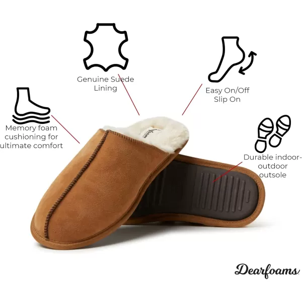 Dearfoams Men's Bradford Suede Closed Toe Indoor/Outdoor Scuff Slipper