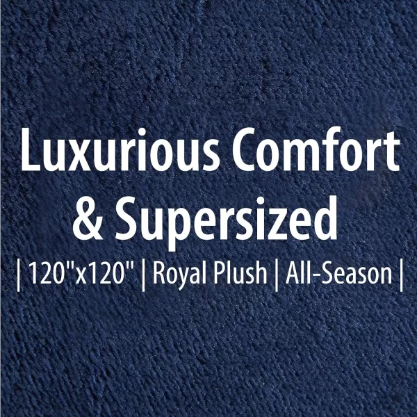 Dearfoams Oversized Super Soft Royal Plush Velvet Family Blanket for All Seasons- 10' x 10'  - XL Blanket - Grey