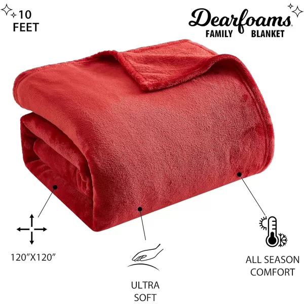 Dearfoams Oversized Super Soft Royal Plush Velvet Family Blanket for All Seasons- 10' x 10'  - XL Blanket - Grey