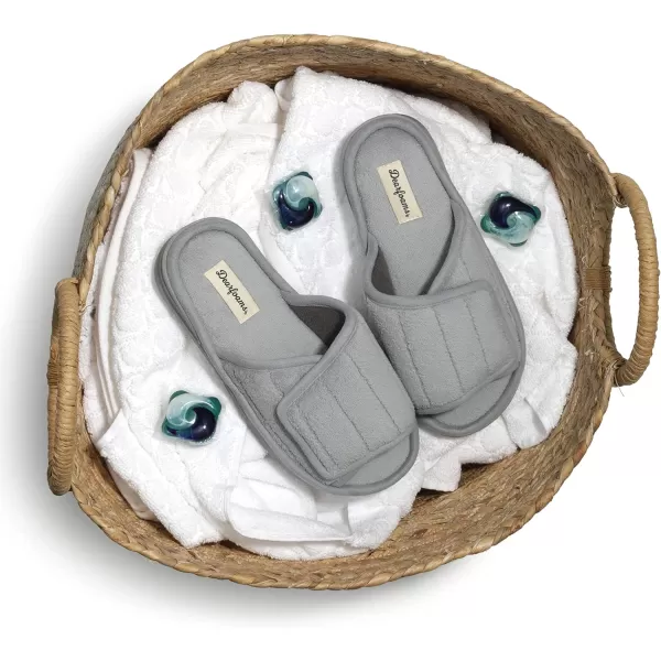 Dearfoams Women's Adjustable Indoor/Outdoor Machine Washable Memory Foam Slide Slipper