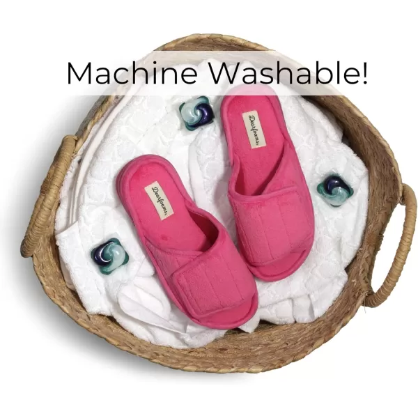 Dearfoams Women's Adjustable Indoor/Outdoor Machine Washable Memory Foam Slide Slipper
