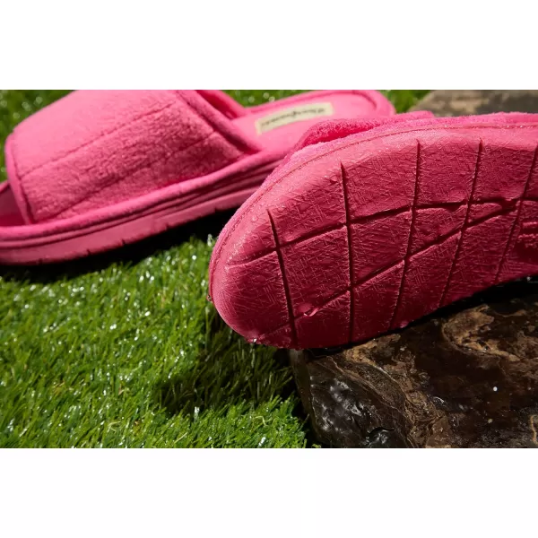 Dearfoams Women's Adjustable Indoor/Outdoor Machine Washable Memory Foam Slide Slipper