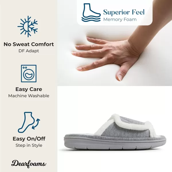 Dearfoams Women's Adjustable Indoor/Outdoor Machine Washable Memory Foam Slide Slipper